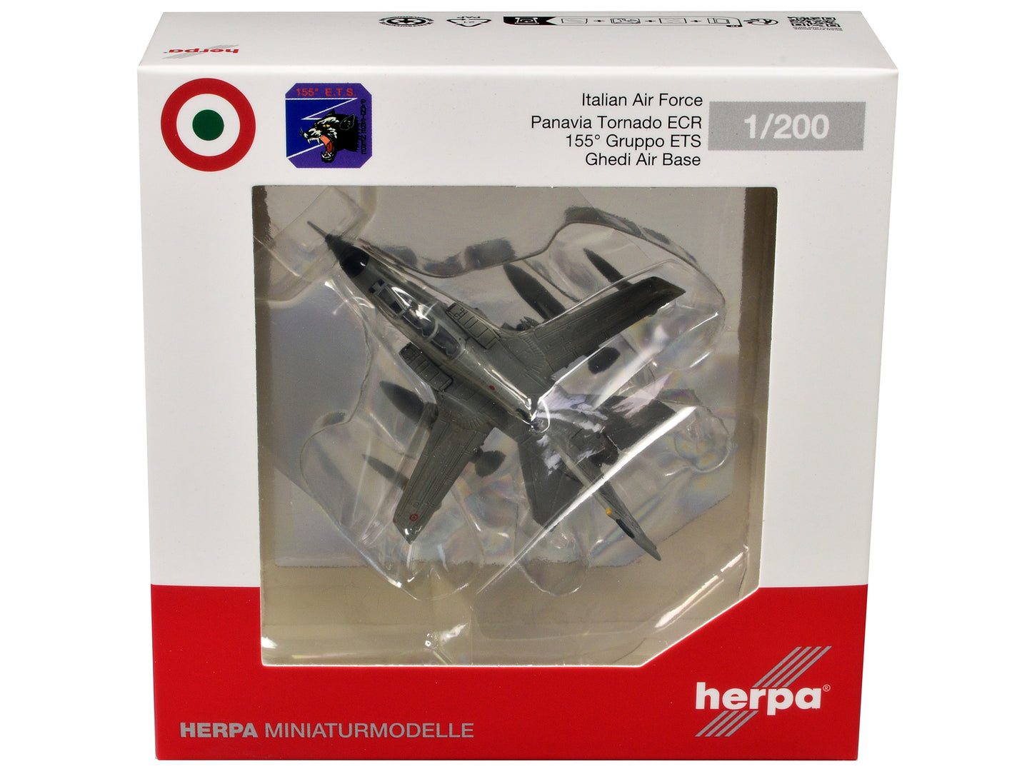 Panavia Tornado ECR Aircraft "155 Gruppo ETS Ghedi Air Base" Italian Air Force 1/200 Diecast Model Airplane by Herpa