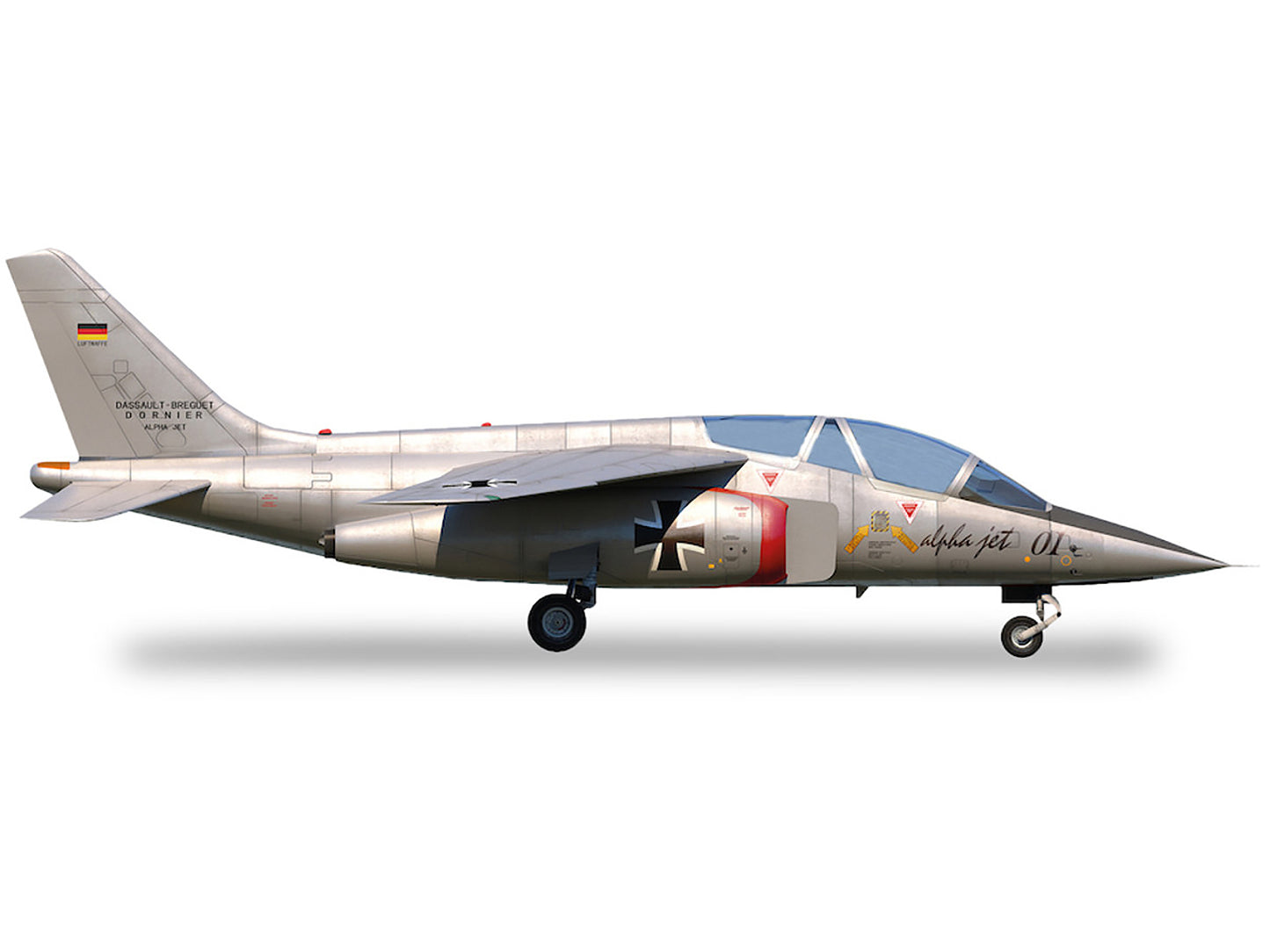 Dassault Alpha Jet Aircraft "01 Prototype" Registration AT24 "Military" Series 1/72 Diecast Model Airplane by Herpa