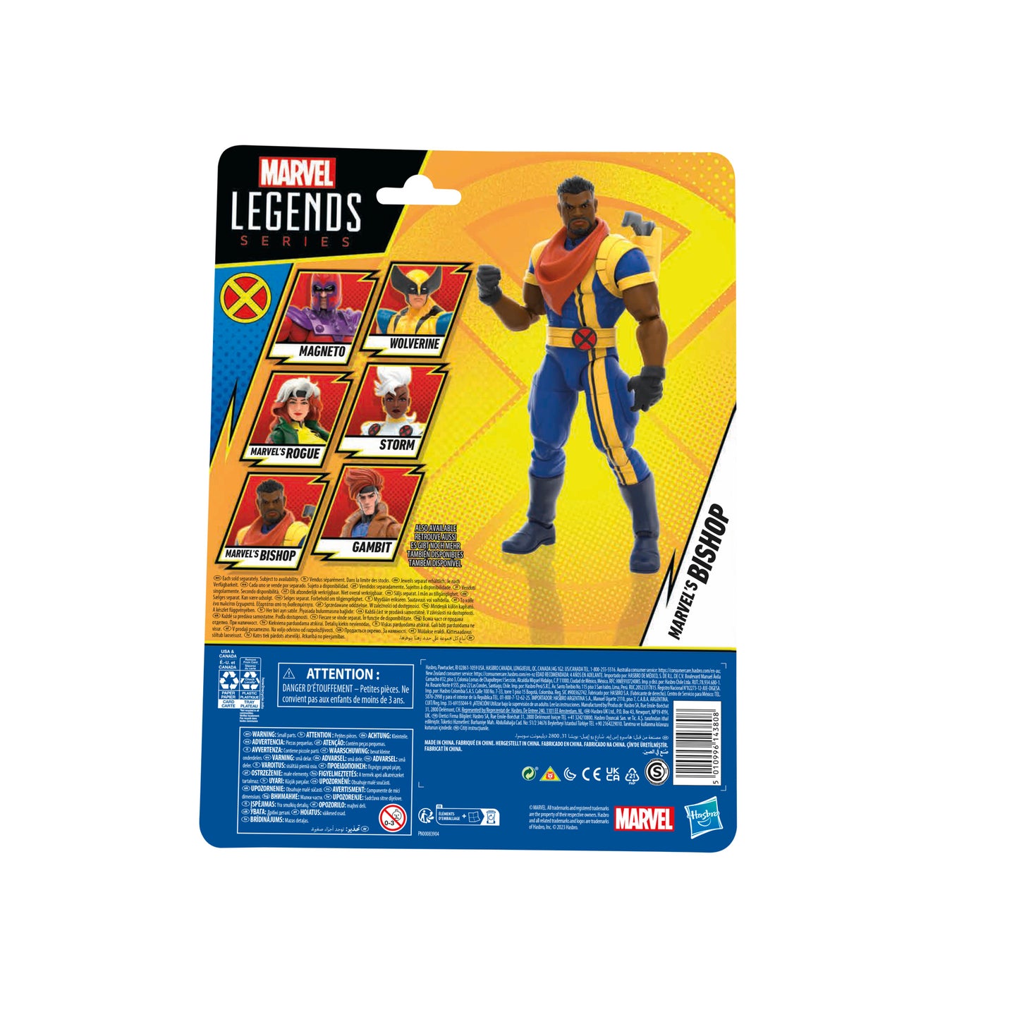 Hasbro Marvel Legends Series Marvel’s Bishop Action Figure Toy in a Package back view - Heretoserveyou