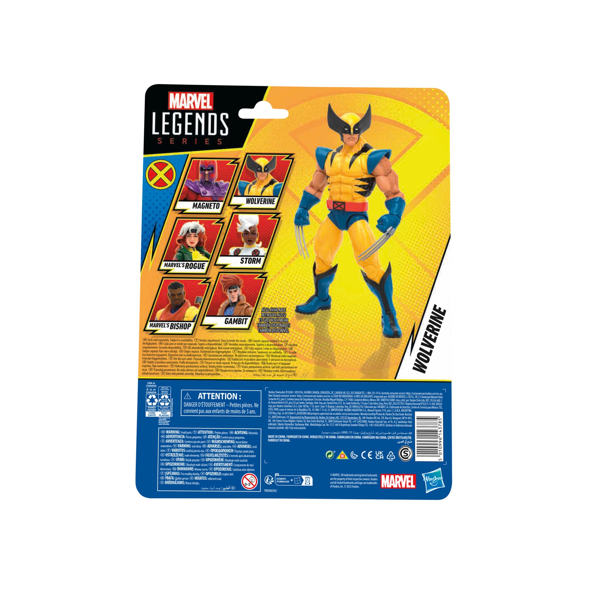 Hasbro Marvel Legends Series Wolverine Action Figure Toy in a box back view - Heretoserveyou