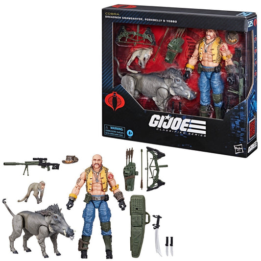 [PRE-ORDER] G.I. Joe Classified Series #125, Dreadnok Gnawgahyde and pets Porkbelly & Yobbo, Collectible 6 Inch Action Figure with 16 Accessories