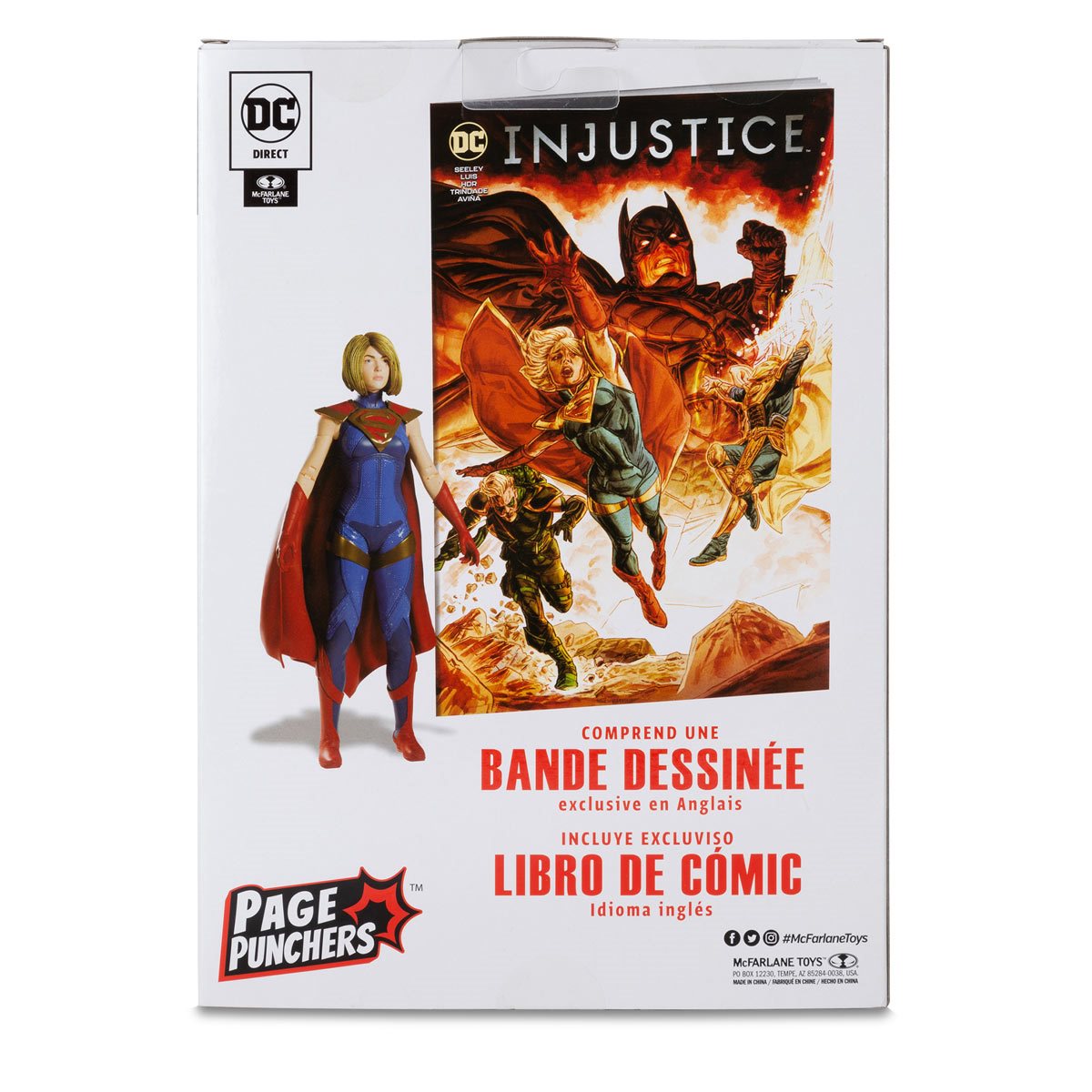 INJUSTICE 2 - Supergirl Action Figure Toy back view of the package - Heretoserveyou