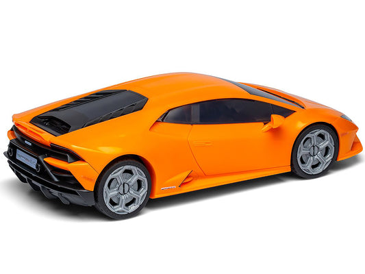 Skill 1 Model Kit Lamborghini Huracan EVO Orange Snap Together Snap Together Painted Plastic Model Car Kit by Airfix Quickbuild