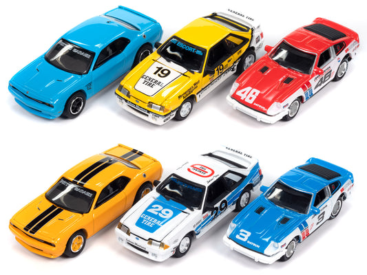 Johnny Lightning Collector's Tin 2024 Set of 6 Cars Release 1 Limited Edition 1/64 Diecast Model Cars by Johnny Lightning