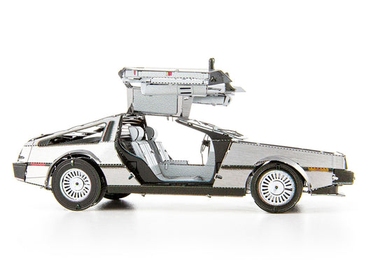 Model Kit DeLorean Brushed Metal (Moderate Difficulty) Steel Model by Metal Earth