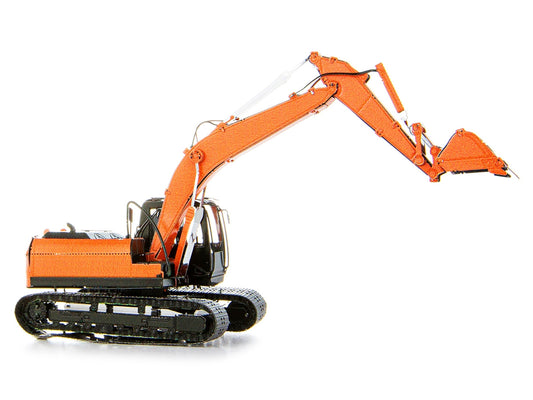 Model Kit Excavator Orange and Black (Challenging Difficulty) Steel Model by Metal Earth