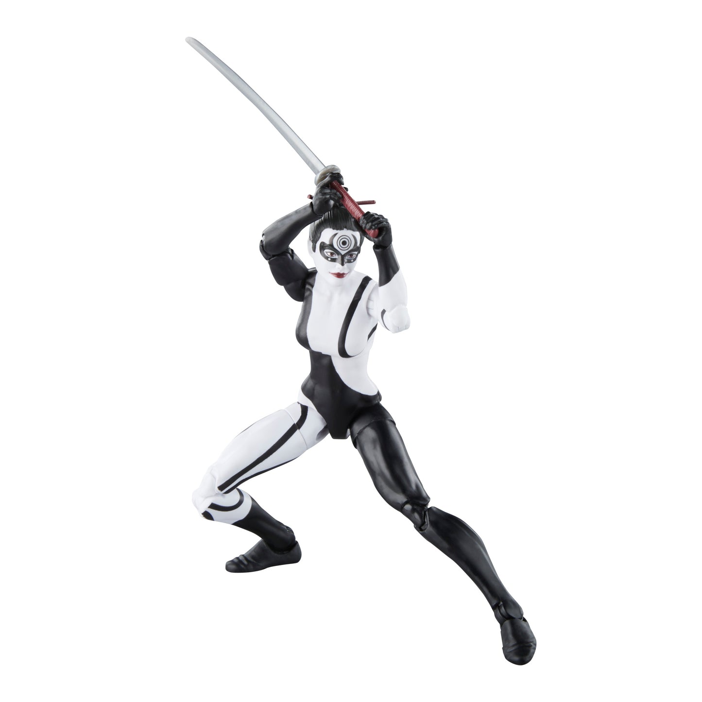 Hasbro Marvel Legends Series Marvel's Lady Bullseye Action Figure Toy in attack pose with sword - Heretoserveyou