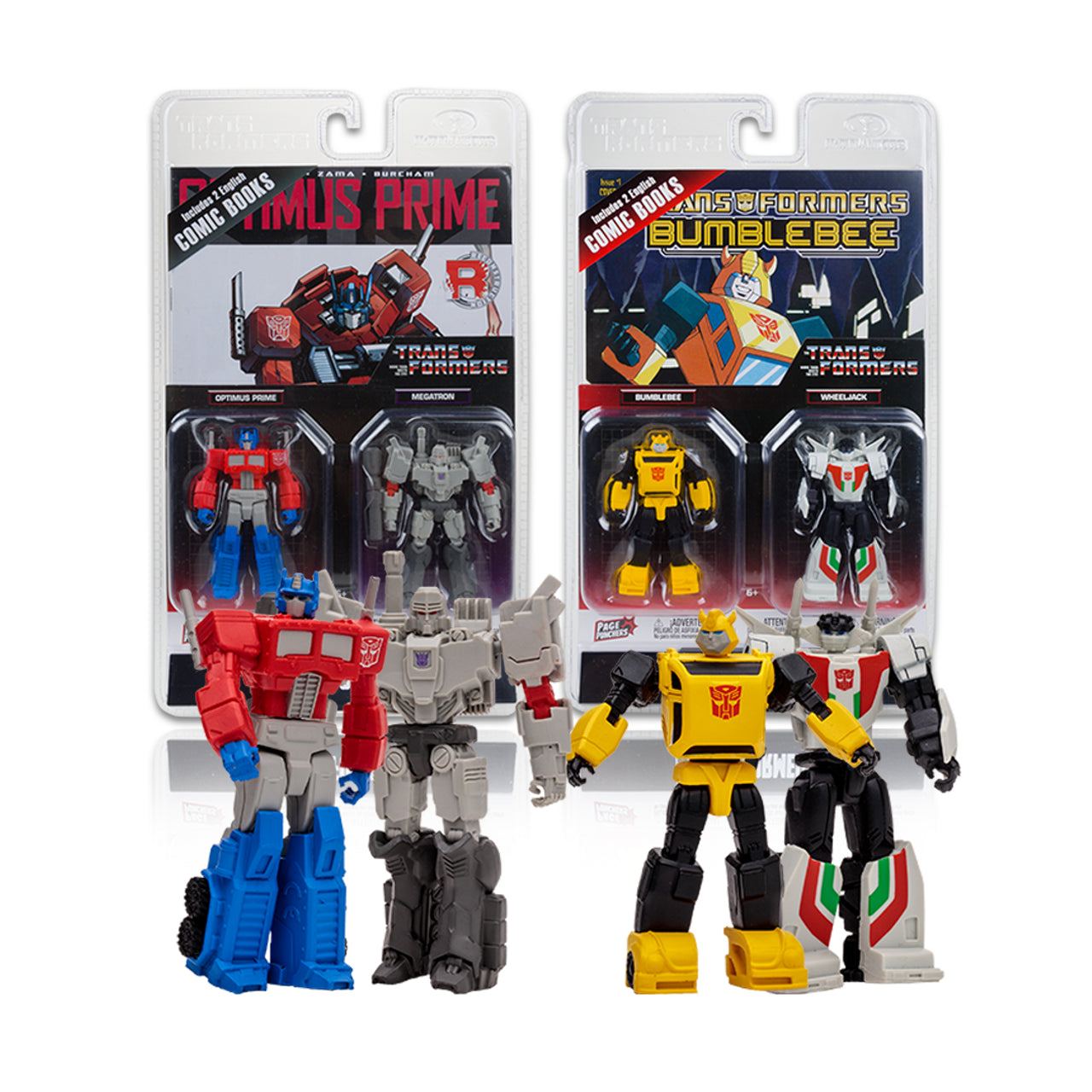 Optimus Prime/Megatron/Bumblebee and Wheeljack w/Comic (Page Punchers: Transformers) Bundle (2) 3" 2-Packs