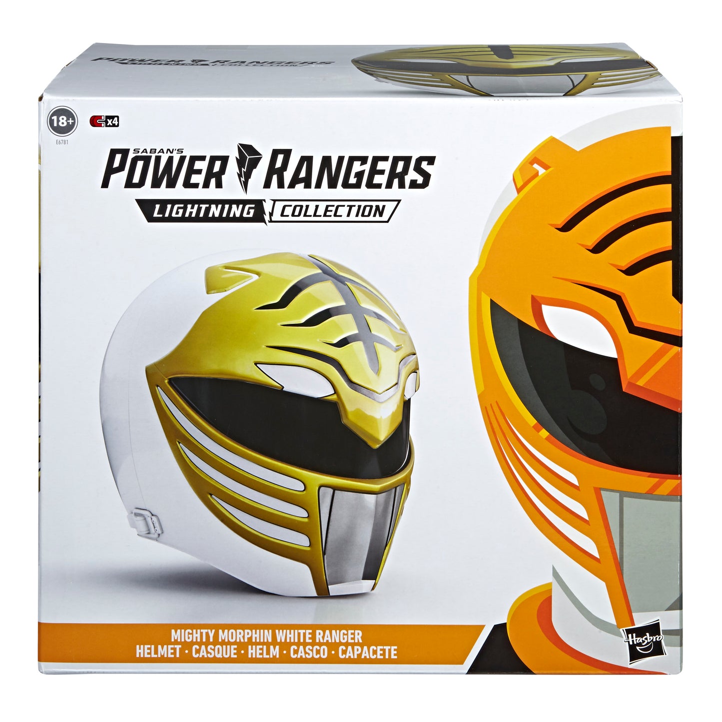 Power Rangers Lightning Collection Mighty Morphin White Ranger Helmet in a box - Heretoserveyou