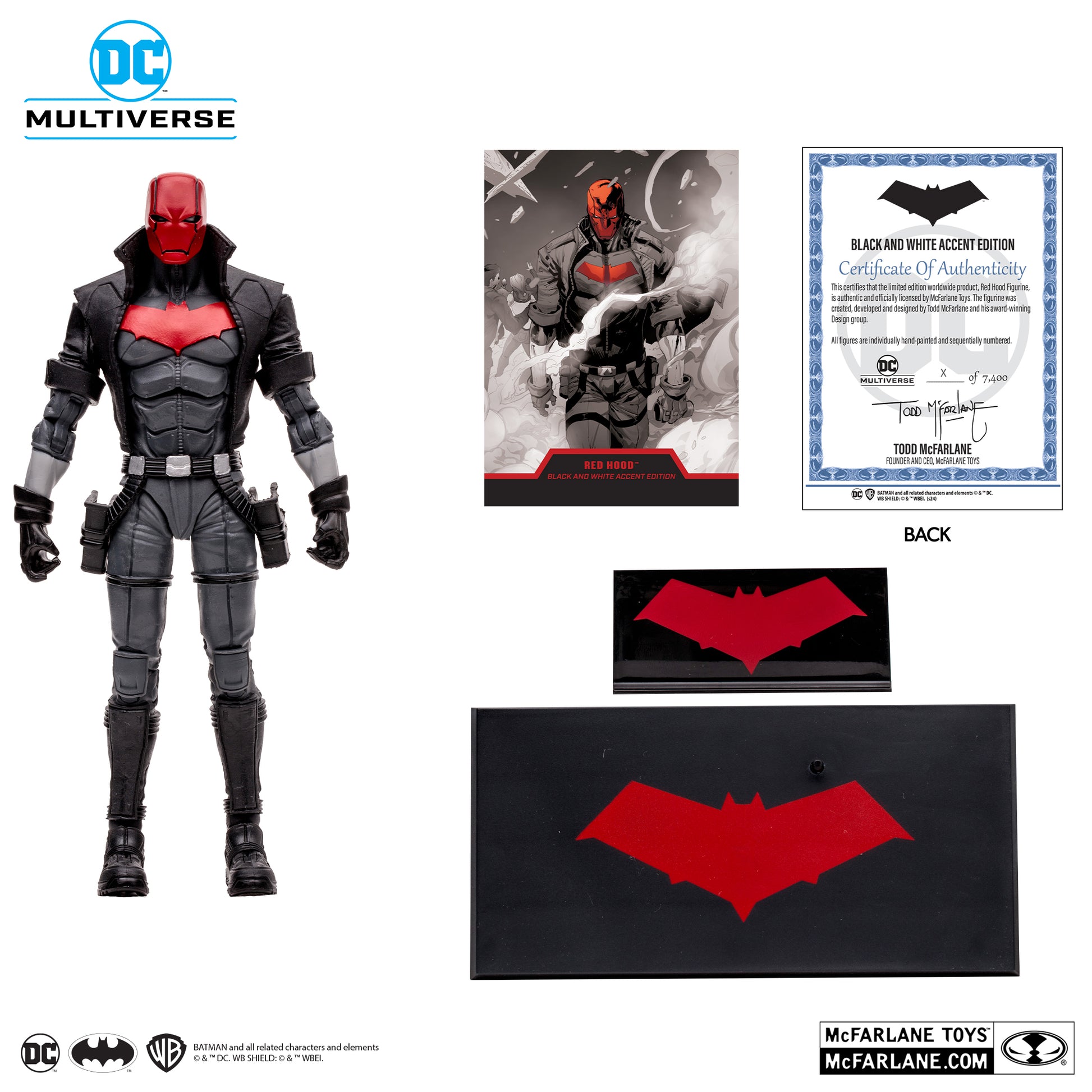 The New 52 DC Multiverse Red Hood BBTS Exclusive Limited Black & White Accent Edition Figure