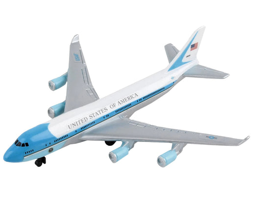 Air Force One Aircraft "United States of America" White with Blue Stripes Diecast Model Airplane by Daron