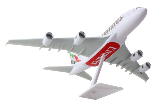 Airbus A380-800 Commercial Aircraft "Emirates Airlines" White with Striped Tail (Snap-Fit) 1/250 Plastic Model by Skymarks