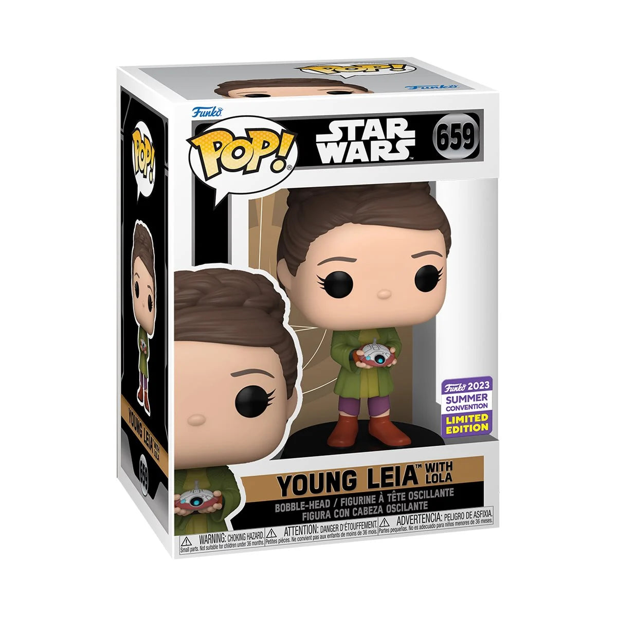 Star Wars: Obi-Wan Kenobi Young Leia with Lola Funko Pop! Vinyl Figure #659  - 2023 Convention Exclusive