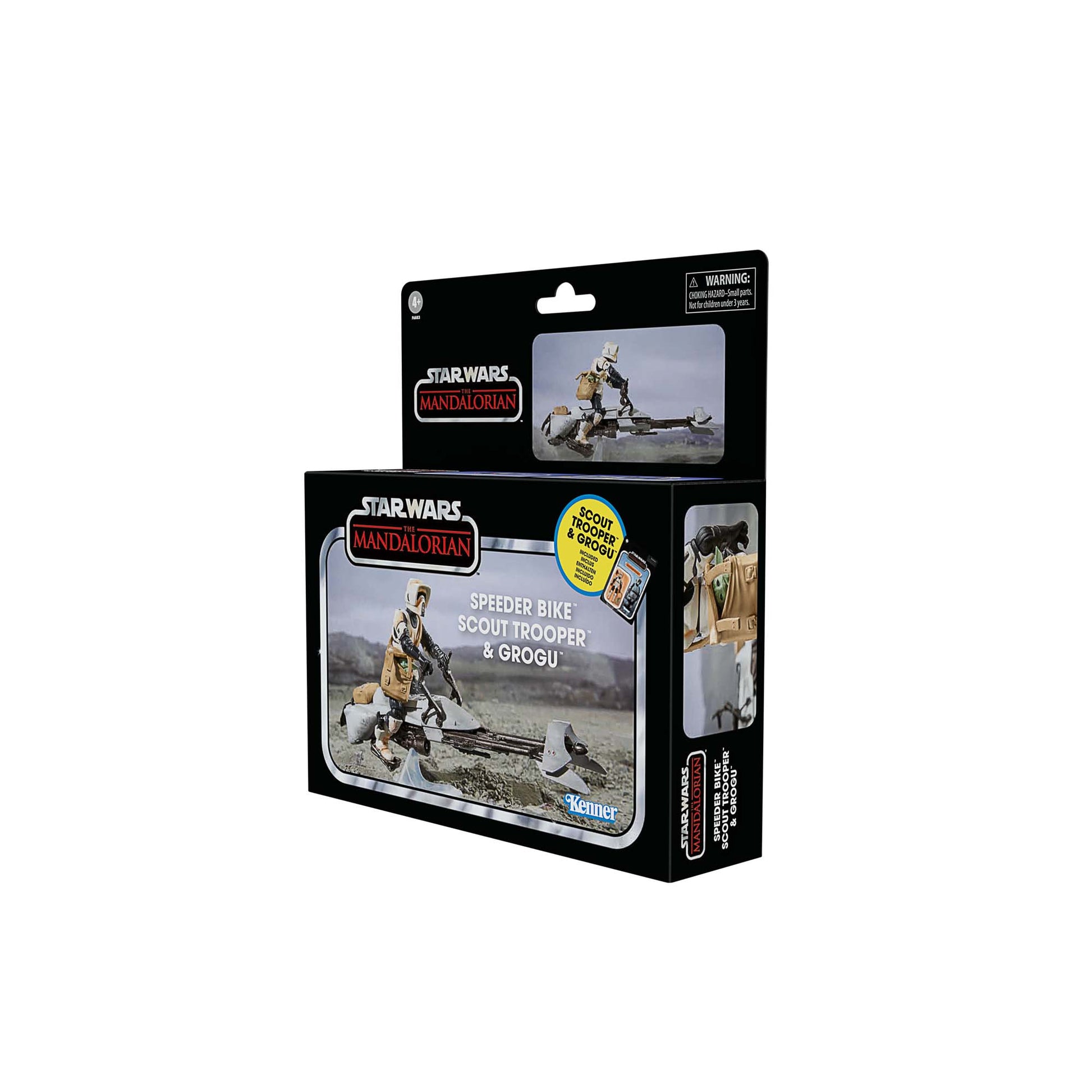 Speeder Bike Scout Trooper & Grogu Box side view - Heretoserveyou