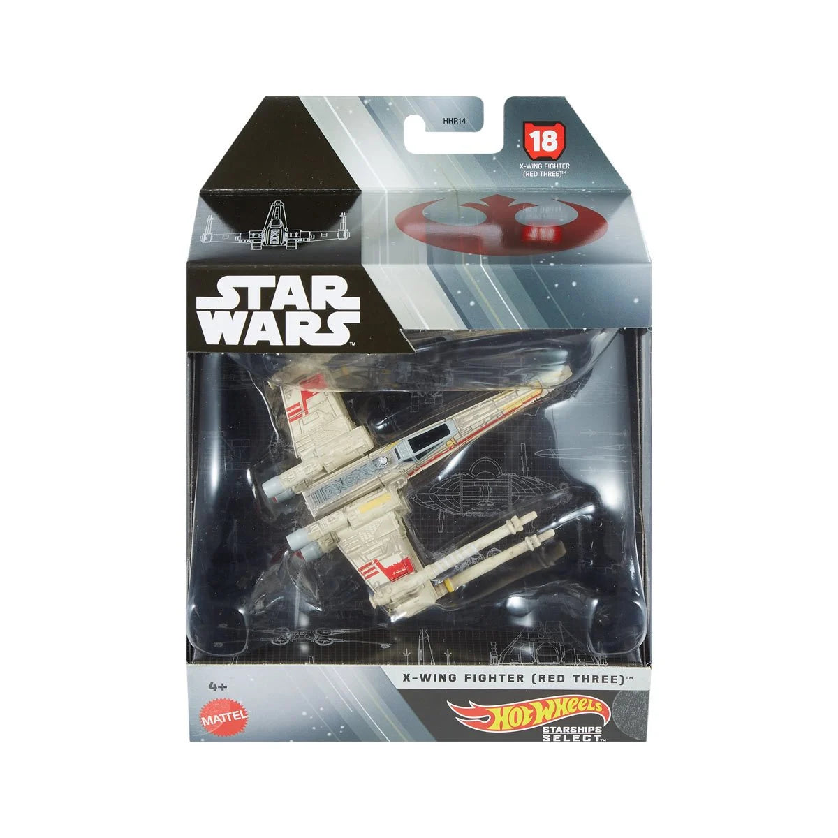 Star Wars Hot Wheels Starships Select 1:50 Scale - X-Wing Fighter (Red Three) - Heretoserveyou