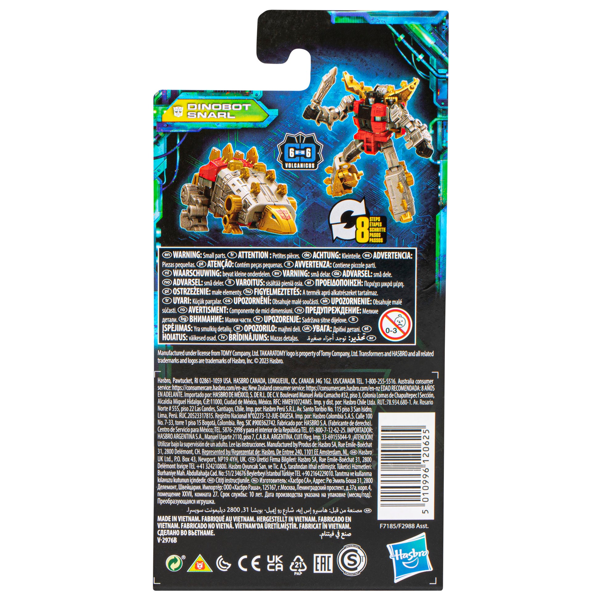 Transformers Legacy Evolution Core Class Dinobot Snarl back view of the package - Heretoserveyou