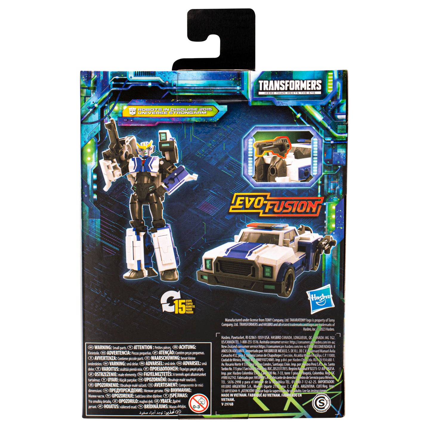 Universe Strongarm Action Figure Toy in a package back view - Heretoserveyou