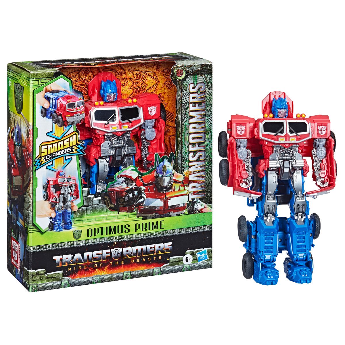 Transformers Rise of The Beasts - Smash Changer Optimus Prime Action Figure Toy 