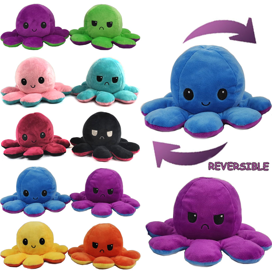 Reversible Flip Octopus Stuffed Plush Doll Soft Toy