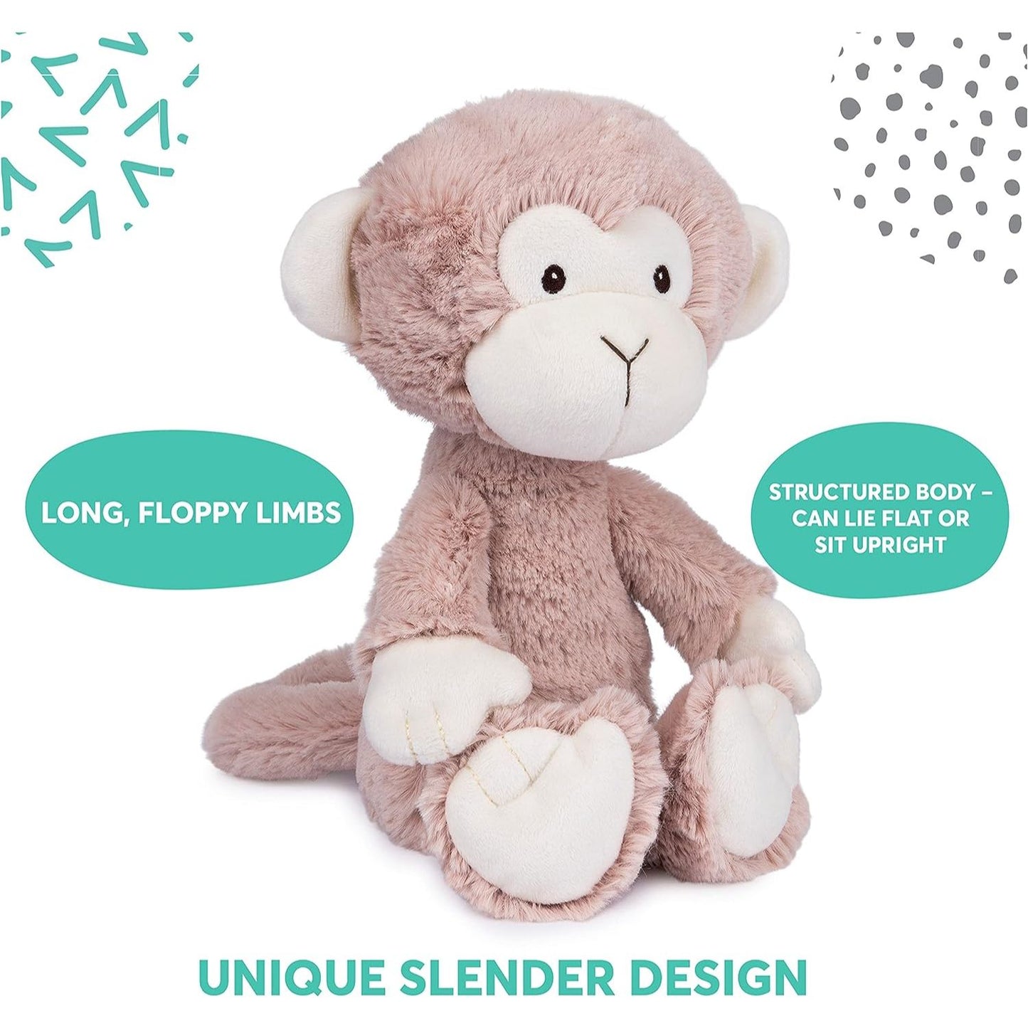 Baby GUND Lil’ Luvs Collection, Micah Monkey Premium Plush Stuffed Animal - Heretoserveyou