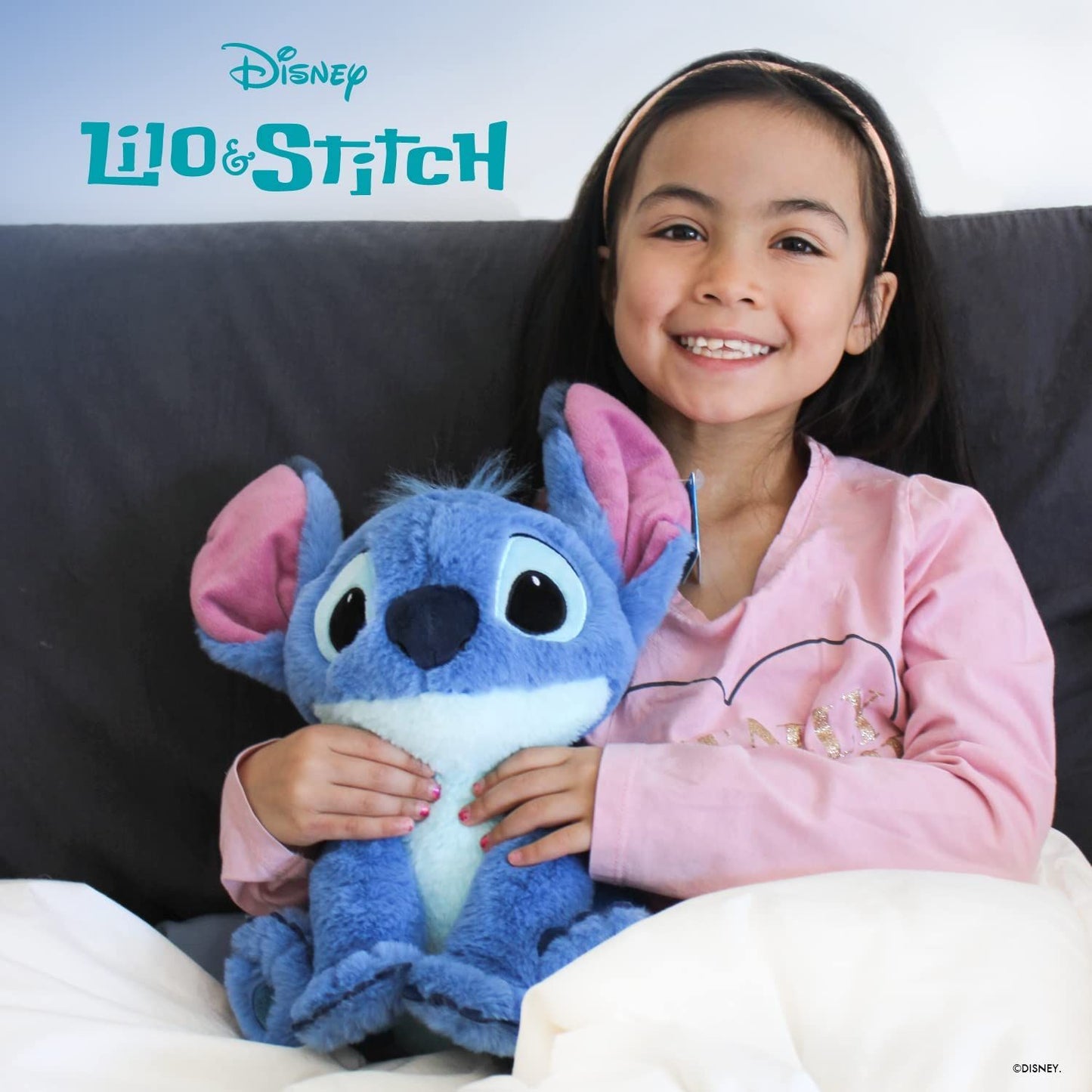 Disney - Lilo & Stitch Movie - Stitch Soft Plush - 13Inch in a bed - Heretoserveyou
