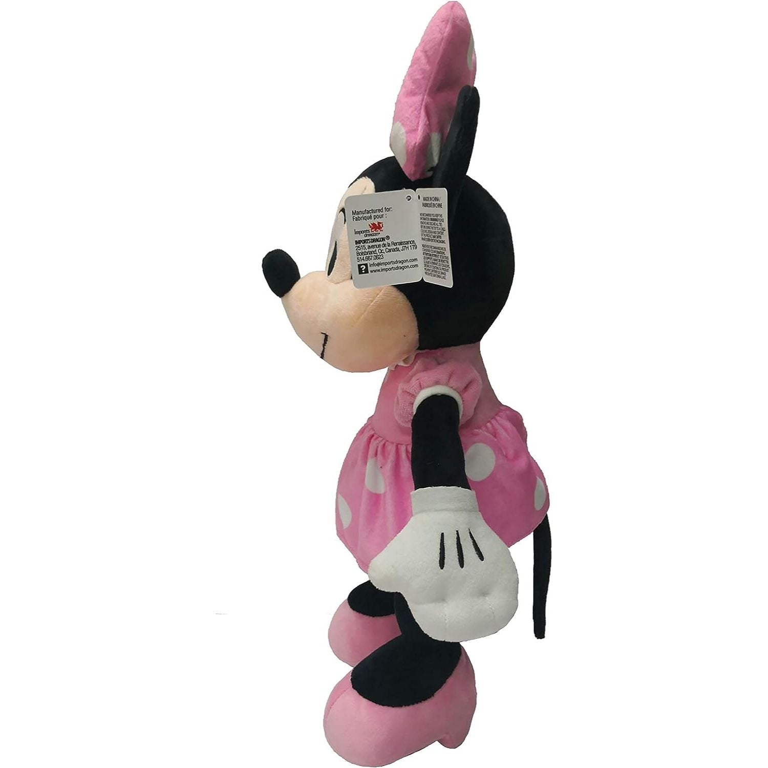Disney Minnie mouse Left side view with label - Heretoserveyou