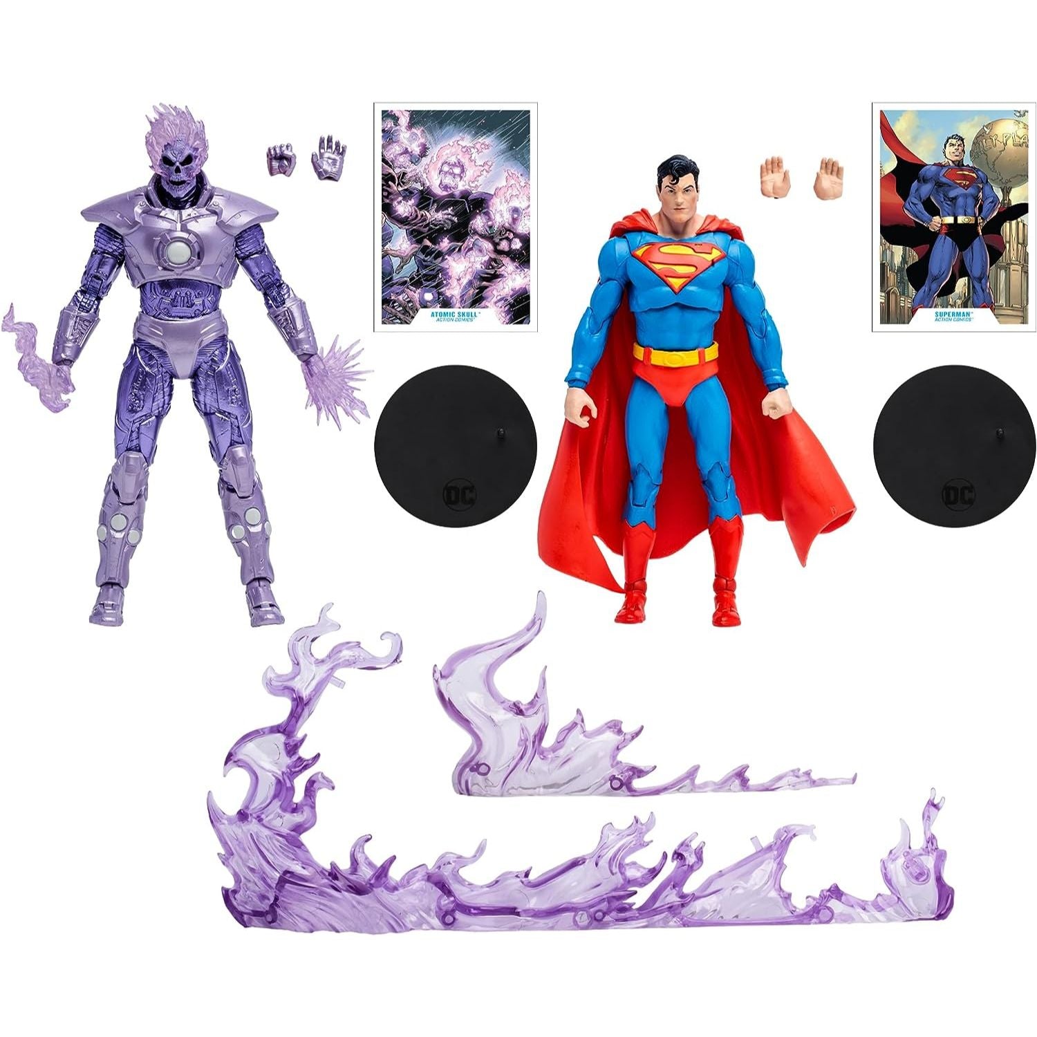 DC Multiverse Atomic Skull vs. Superman 2-Pack Action Figure Toy, Gold Label with accessories - Heretoserveyou
