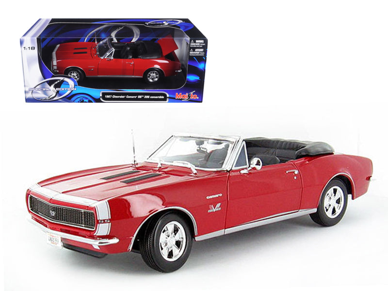 1967 Chevrolet Camaro SS 396 Convertible Red 1/18 Diecast Model Car by Maisto