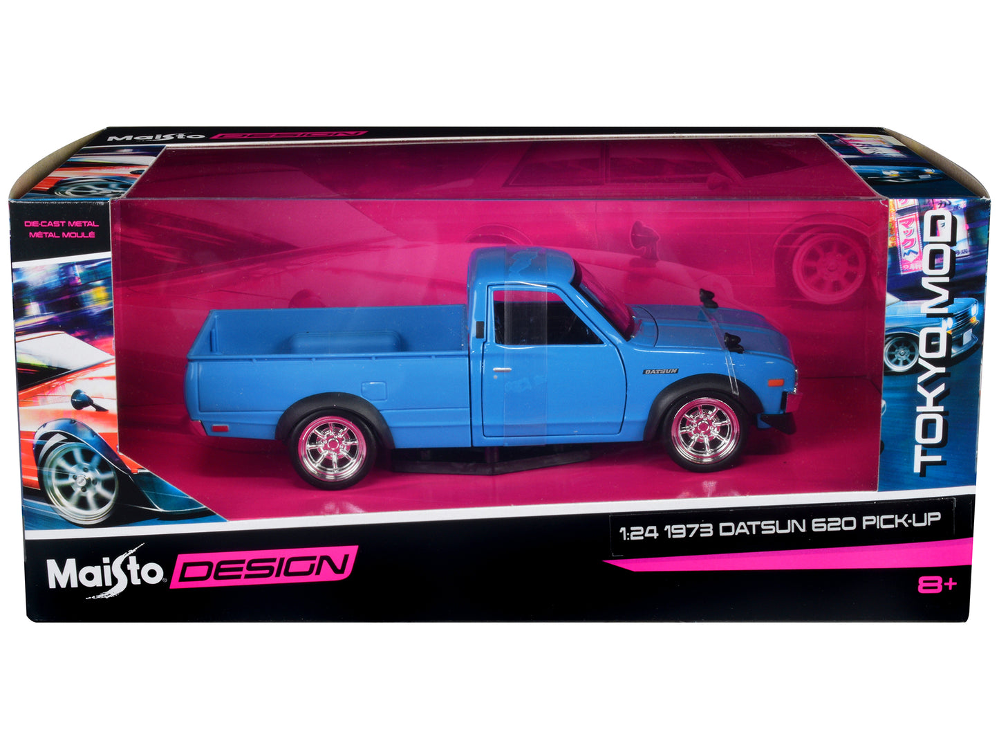 1973 Datsun 620 Pickup Truck Blue "Tokyo Mod" "Maisto Design" Series 1/24 Diecast Model Car by Maisto