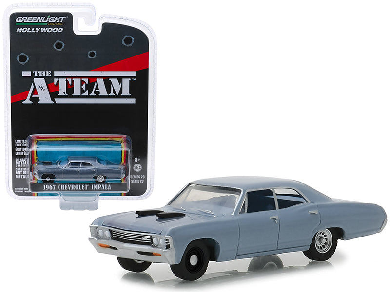 1967 Chevrolet Impala Silver Blue "The A-Team" (1983-1987) TV Series "Hollywood Series" Release 23 1/64 Diecast Model Car by Greenlight