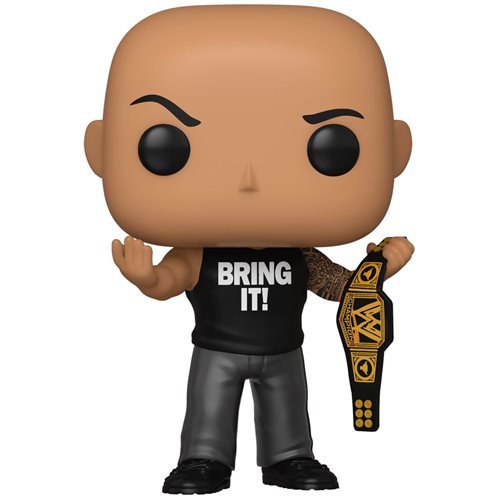 (Damaged Box) WWE The Rock with Championship Belt Pop! Vinyl Figure - EE Exclusive - Funko pop Heretoserveyou