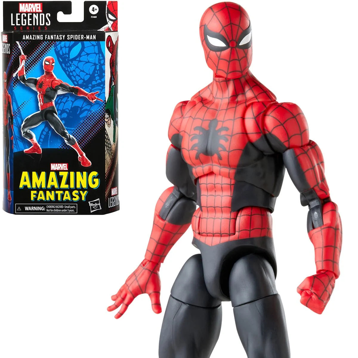 Marvel Legends Series Spider-Man 60th Anniversary Amazing Fantasy Spider-Man 6-inch Classic Comics Action Figures, 9 Accessories