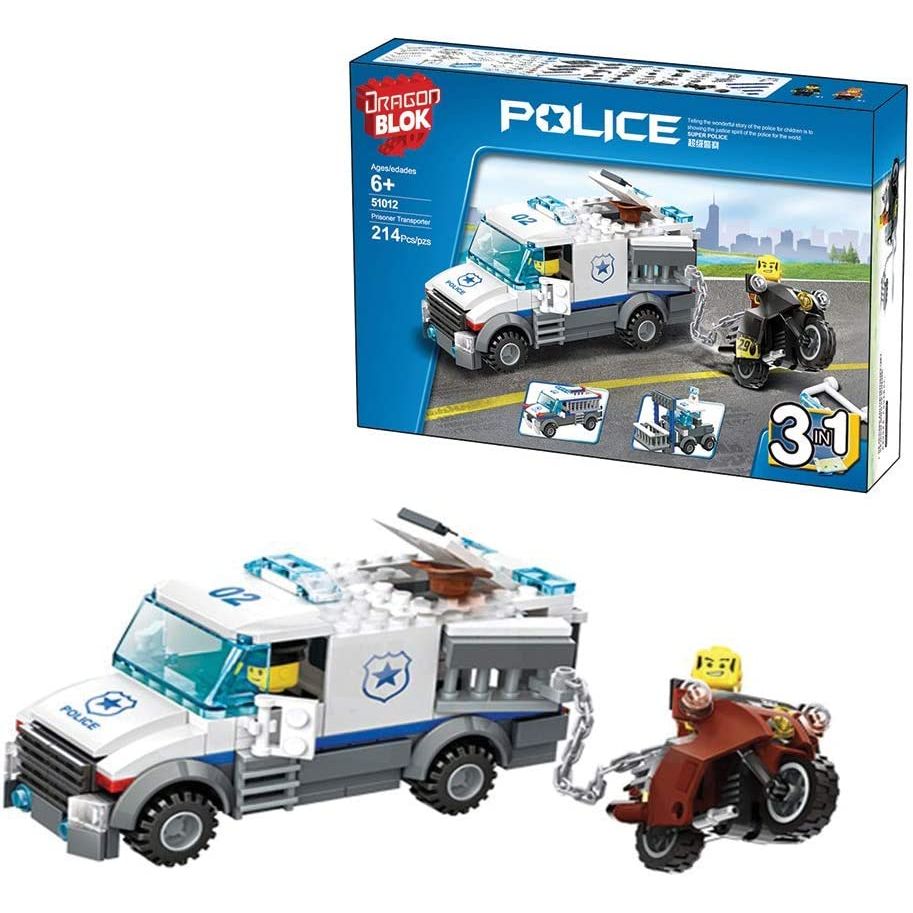 Dragon Blok - Police - Prisoner Transport 3 in 1 Building Set - 214 Pieces