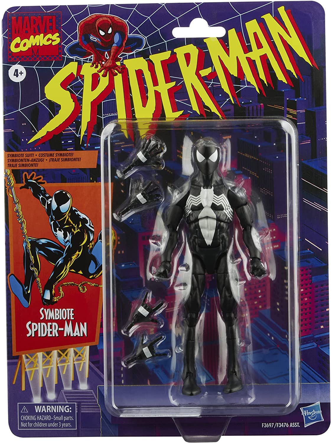 Spider-Man Retro Marvel Legends Symbiote Spider-Man 6-Inch Action Figure - Action Figure Heretoserveyou