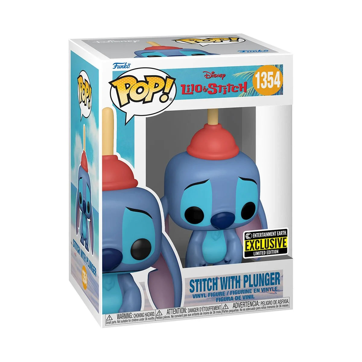 Stitch with Plunger Pop! Vinyl Figure #1354 - Entertainment Earth Exclusive