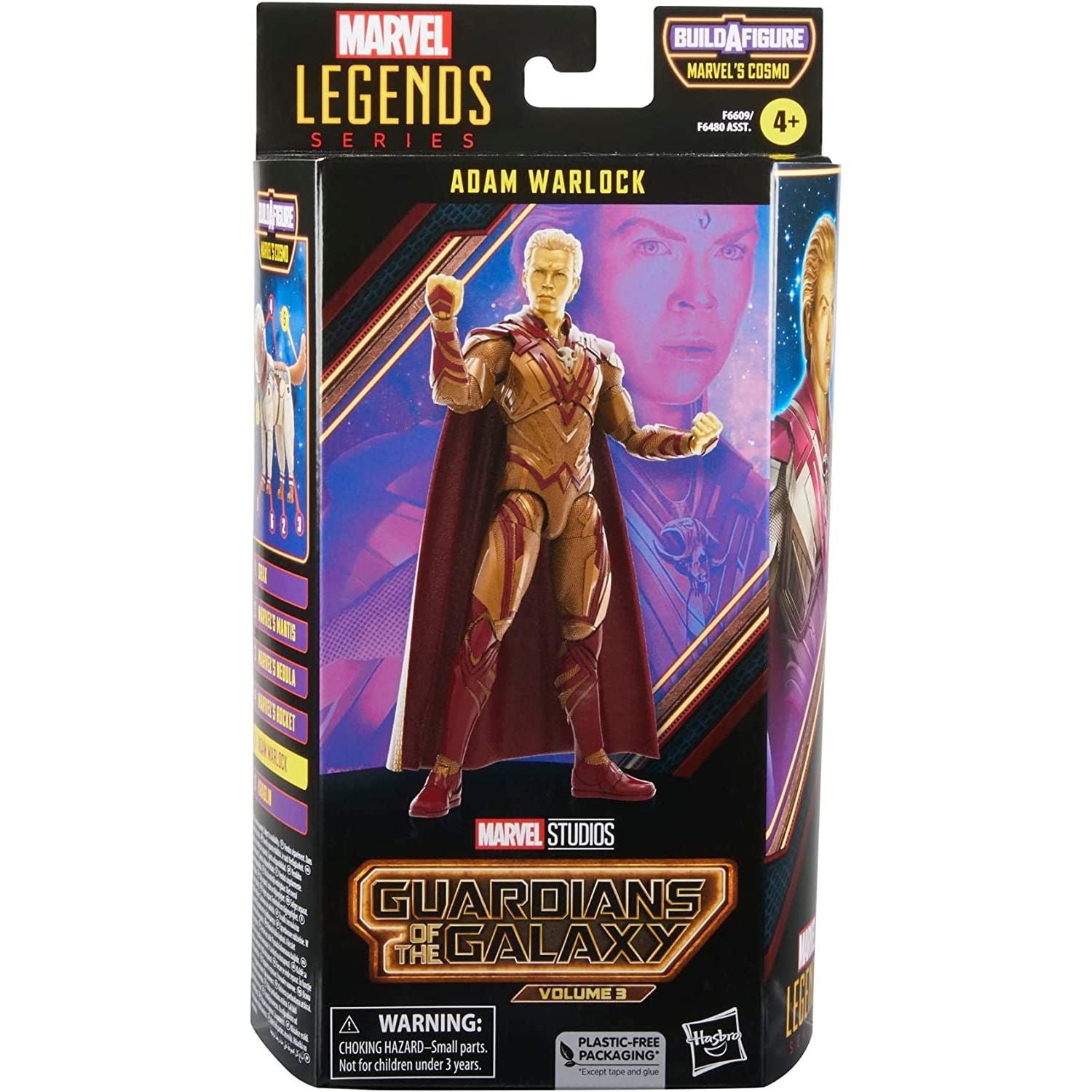  Guardians of the Galaxy Vol. 3 Marvel Legends Adam Warlock 6-Inch Action Figure Toy in a box front view - Heretoserveyou