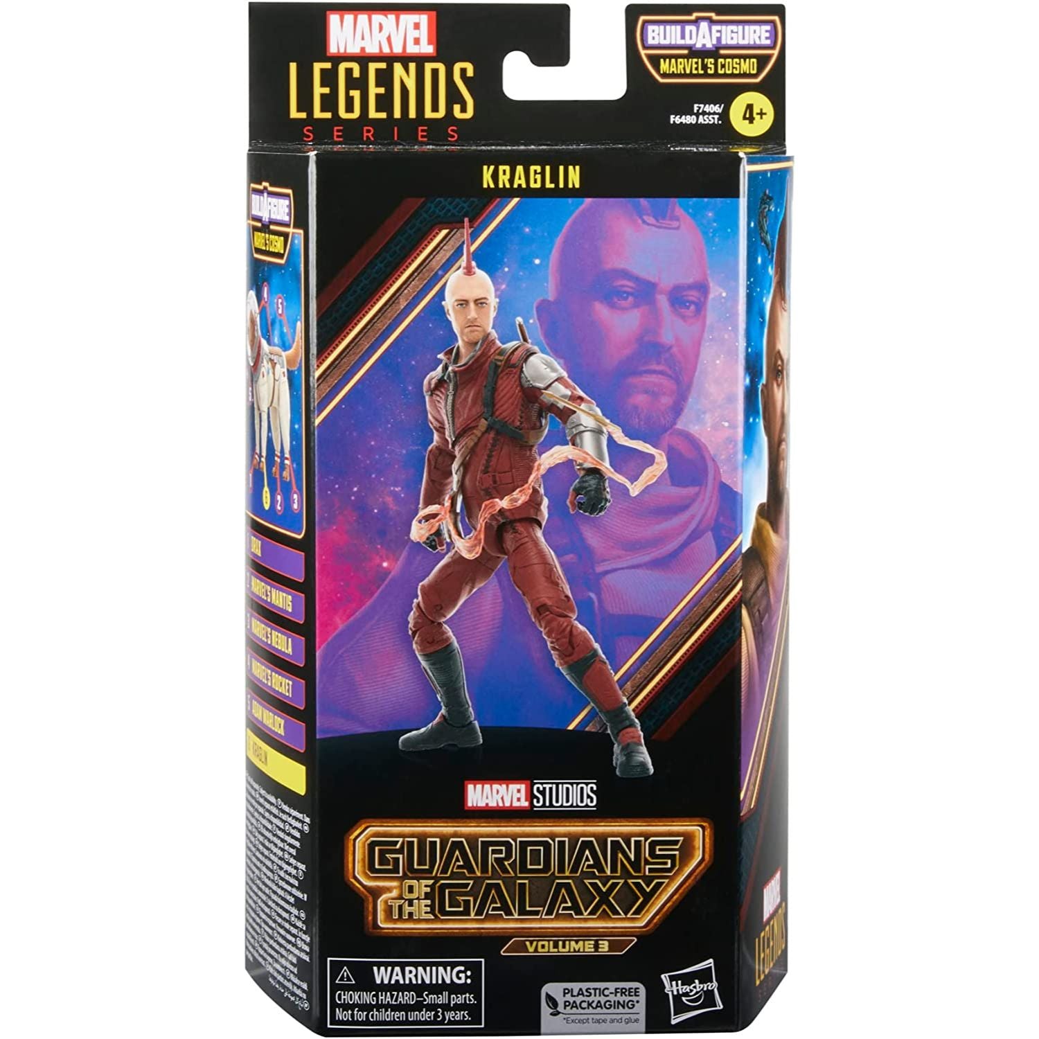 Guardians of the Galaxy Vol. 3 Marvel Legends Kraglin 6-Inch Action Figure front view - Heretoserveyou