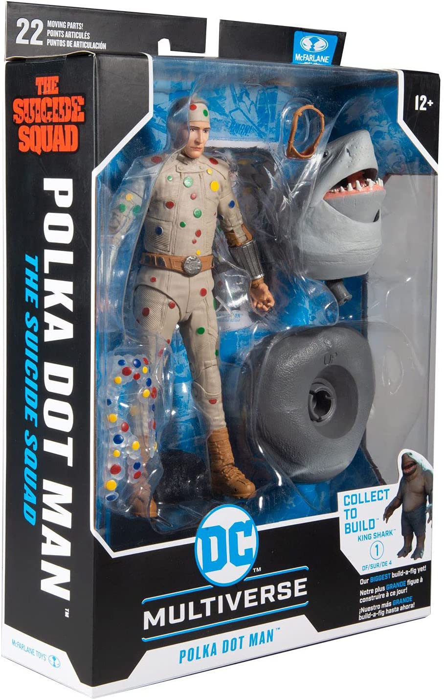 McFarlane Toys - DC Multiverse - Suicide Squad - Polka Dot Man 7 Inch Action Figure with Build-A-King Shark Pieces - Action & Toy Figures Heretoserveyou