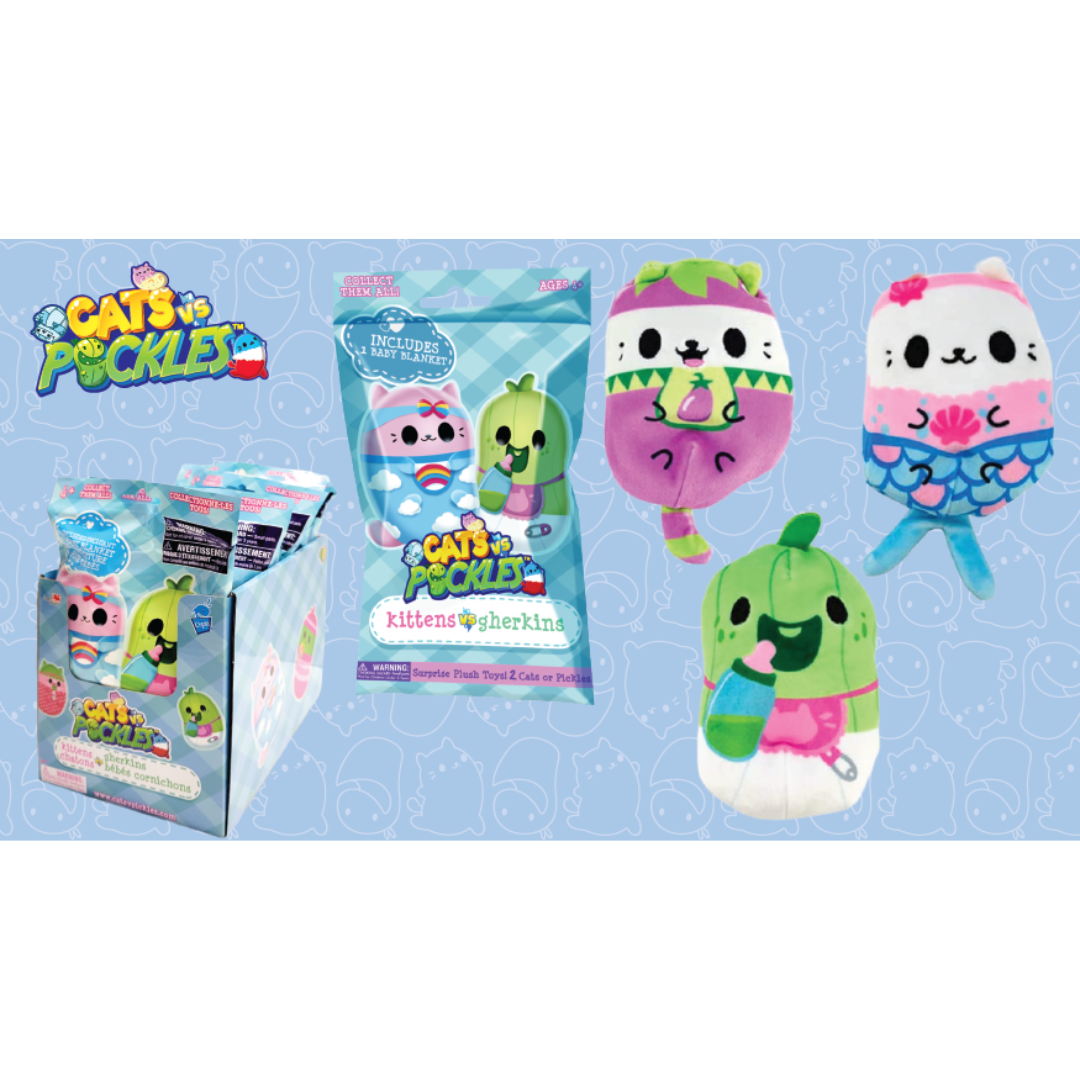 Kittens vs Gherkins - Mystery Bag - Contains 1 Pair of 3" Bean Filled Plushies! Collect These as Stocking Stuffers, Fidget Toys or Sensory Toys.