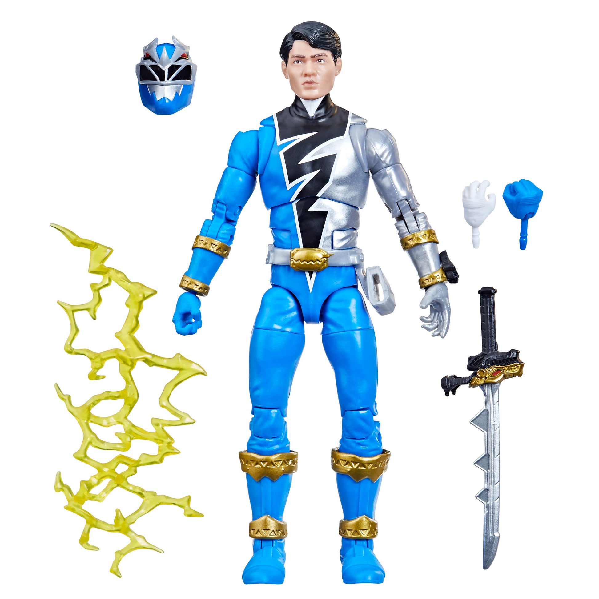 Power Rangers Lightning Collection Dino Fury Blue Ranger Figure with accessories - Heretoserveyou
