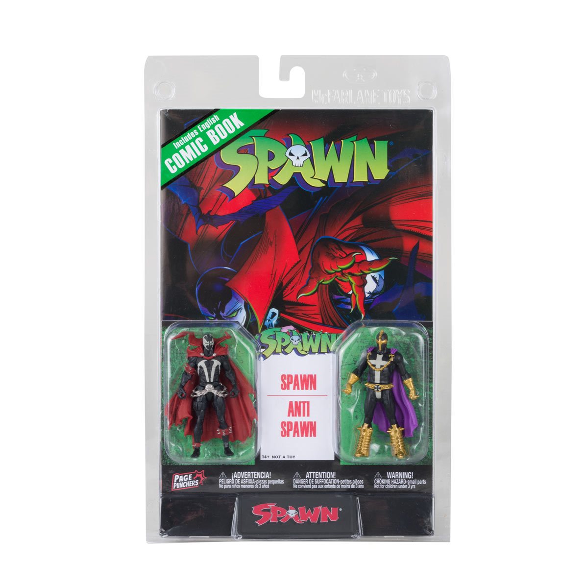 Spawn Page Puncher - WV1 - Spawn and Anti-Spawn Action Figure (Spawn #1) 3IN Figure with Comic 2PK