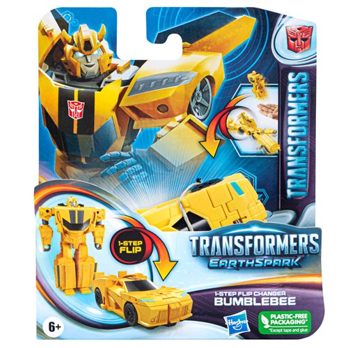 Transformers Earthspark 1 Step Flip Bumblebee Action Figure Toy Front View