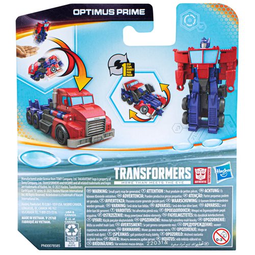 Transformers Earthspark 1 Step Flip Optimus Prime Action Figure Toy