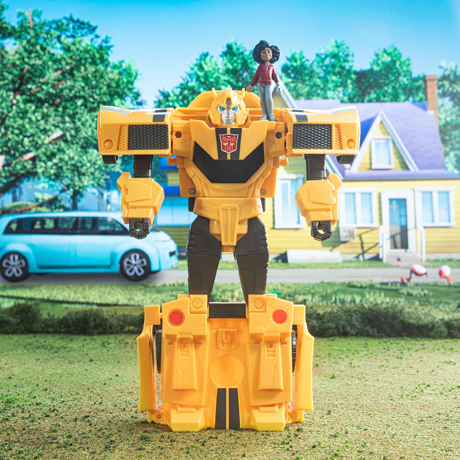 Transformers EarthSpark Spin Changer Bumblebee and Mo Malto Action Figure Robot Toy