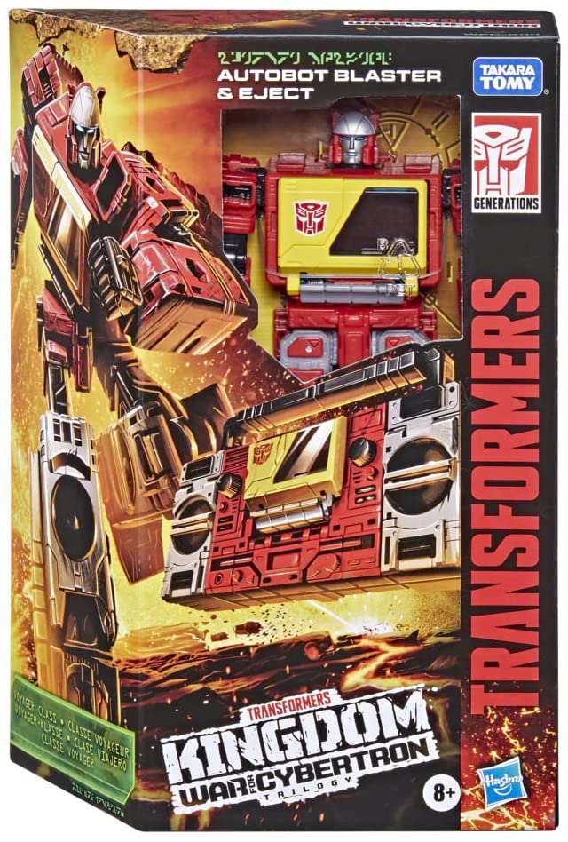 Hasbro Transformers Toys Generations War for Cybertron: Kingdom Voyager WFC-K44 Autobot Blaster & Eject Action Figure - Kids Ages 8 and Up, 7-inch - Action & Toy Figures Heretoserveyou