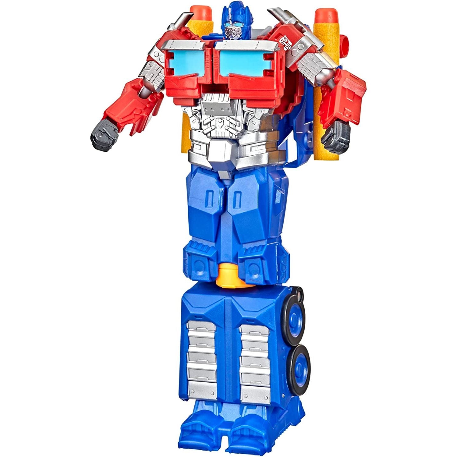 Transformers Toys Rise of The Beasts Movie 2-in-1 Optimus Prime Blaster Powered by Nerf for Ages 6 and Up, 7-inch