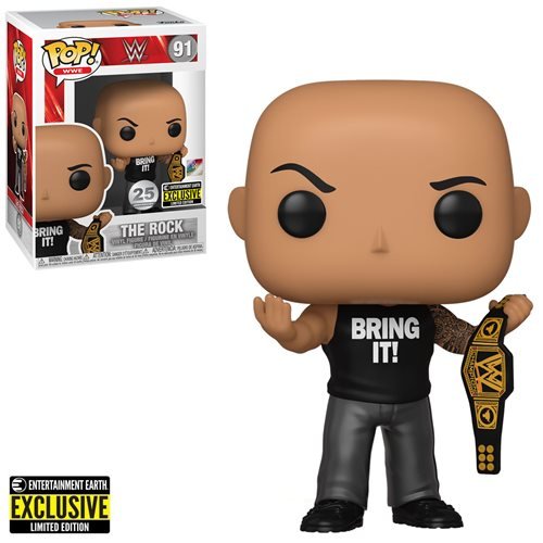 (Damaged Box) WWE The Rock with Championship Belt Pop! Vinyl Figure - EE Exclusive - Funko pop Heretoserveyou