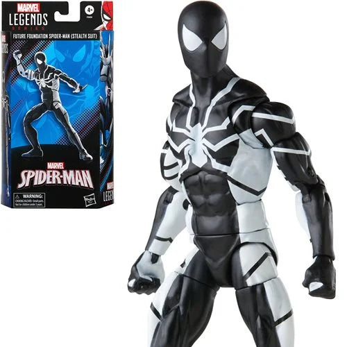 Marvel Legends Series Spider-Man 6-inch Future Foundation Spider-Man (Stealth Suit) Action Figure Toy, Includes 4 Accessories - Action & Toy Figures Heretoserveyou