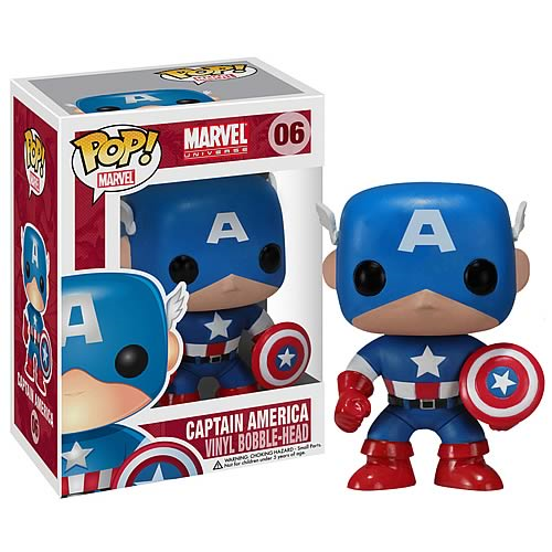 Funko Pop! Captain America Marvel Pop! Vinyl Bobble Head - Funko pop Heretoserveyou