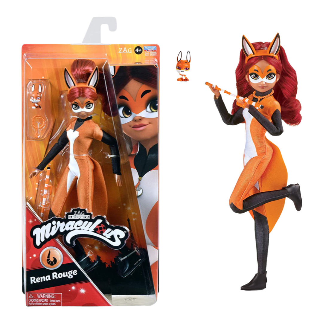 Miraculous Rena Rouge Doll 10.5" Fashion Doll with Accessories and Trixx Kwami by Playmates Toys - Dolls Heretoserveyou